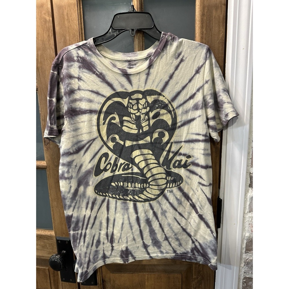 Fifth Sun Cobra Kai T-Shirt Mens Medium Gray‎ Tie Dye Graphic Karate Kid